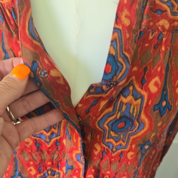 🧡✨‎ Tiny Anthropologie Boho Red Printed Tunic Dress — Size M ✨🧡 AA47 - Picture 8 of 10